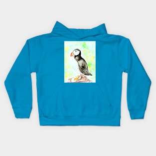 Puffin Watercolour Painting Kids Hoodie